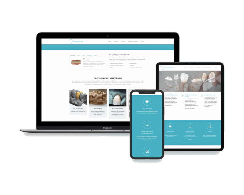Design for München Dental on multiple devices